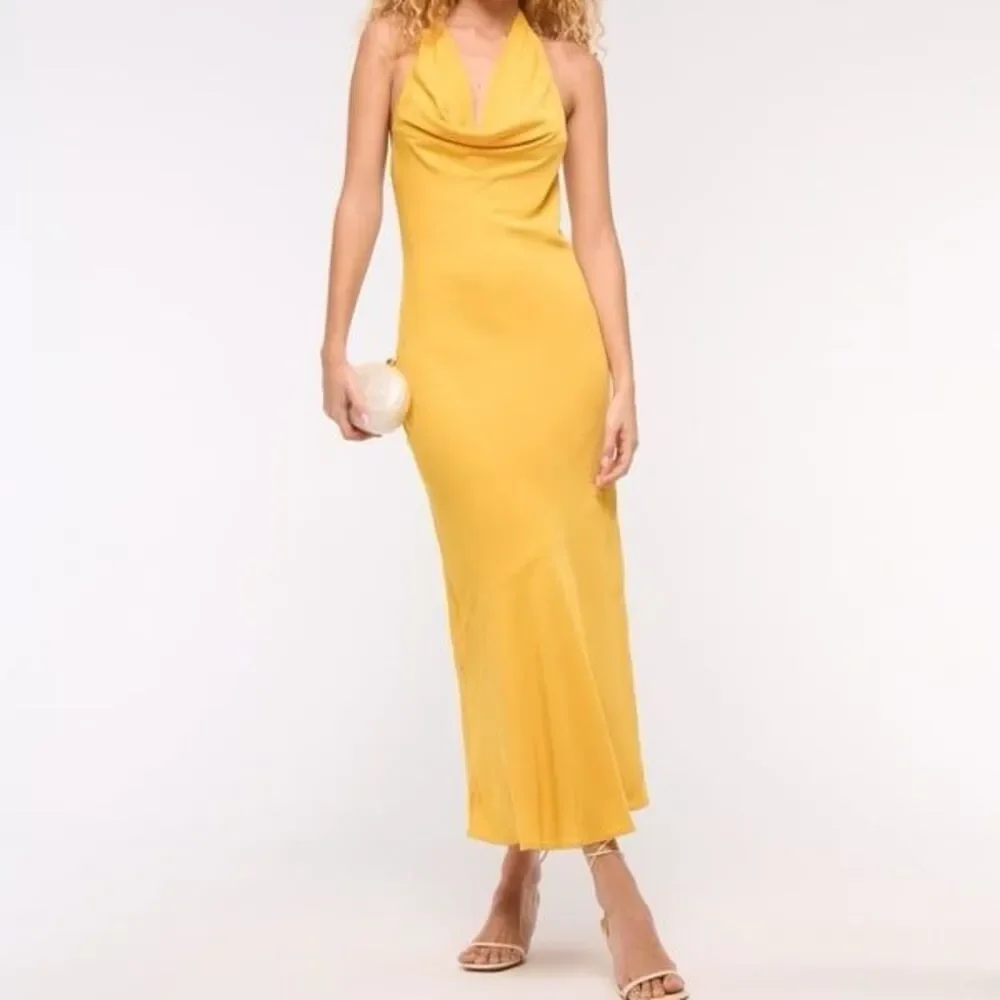 NWT Abercrombie & Fitch Cowl Halter Maxi Dress